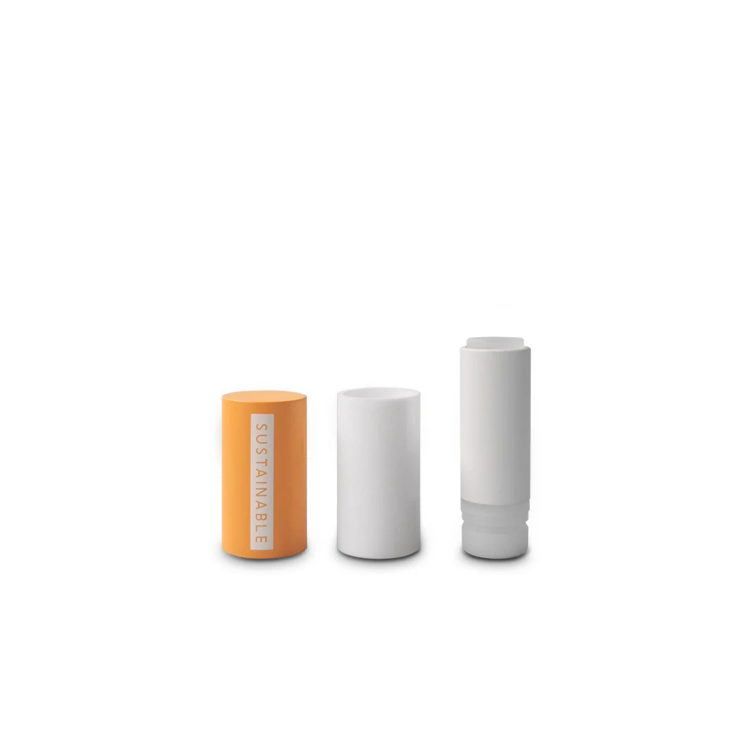 Eco Friendly Sustainable Cosmetic Packaging Beauty Wholesale Empty Orange Ceramic Lipstick Tube Cosmetic Package