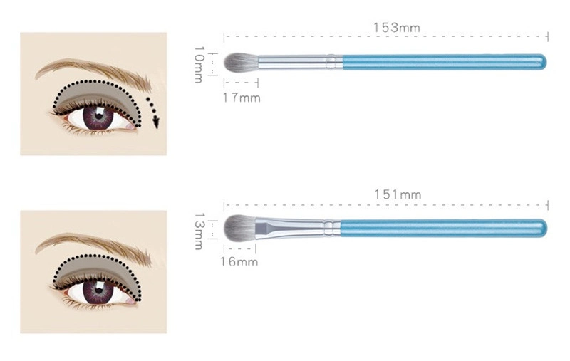 8 PCS Blue Eye Brush Set Synthetic Fibre Soft Brush Hair Eyeliner Makeup Brush Set Eye Shading Cosmetic Brush