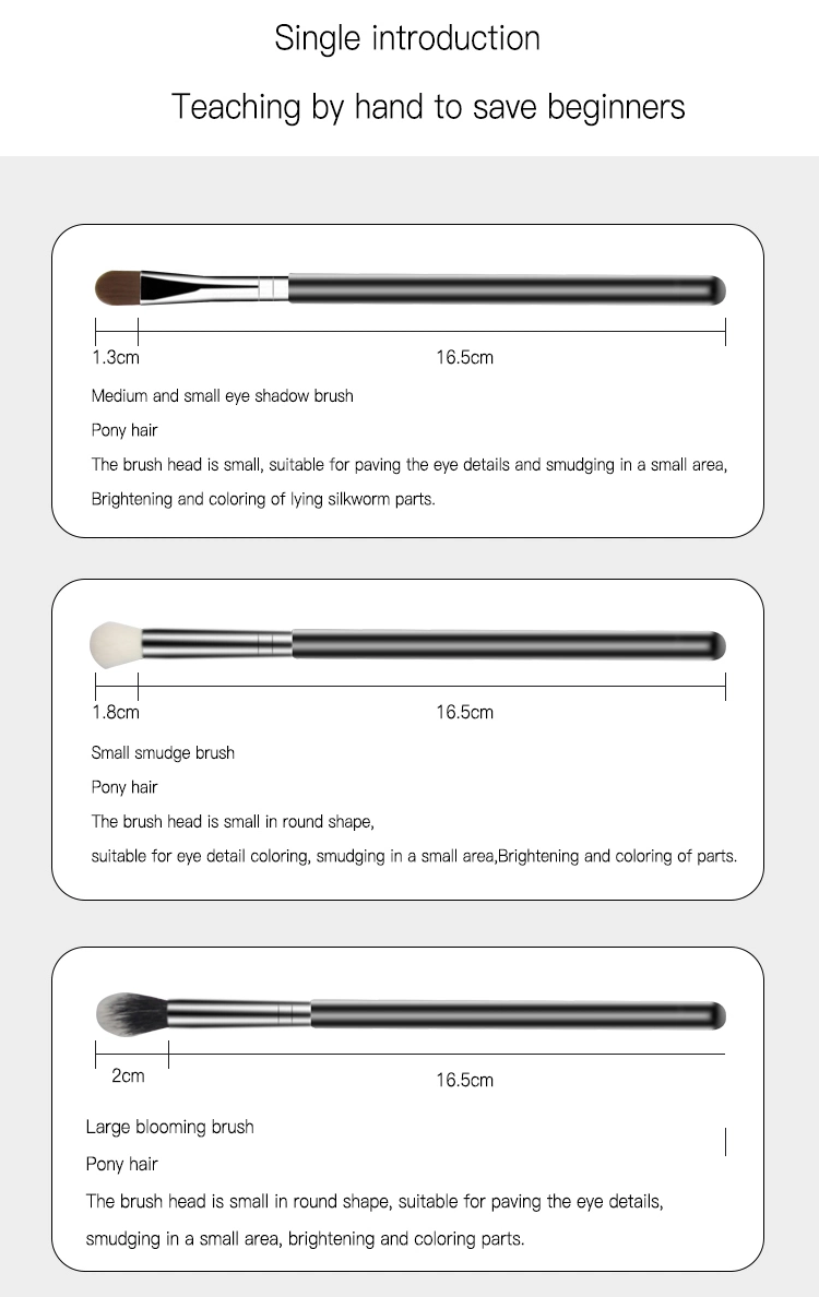 Classic High Quality Goat Hair Vegan Fluffy Private Label Eye Liner Eye Shadow Make up Brush Eyeshadow Eye Makeup Brush