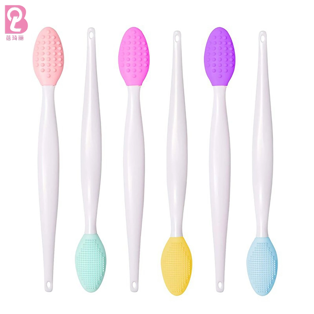 Beiqili Double-Sided Silicone Brush Exfoliating Remove Nose Cleaning Lip Brush Tool Scrub Exfoliator Brush Maquillaje